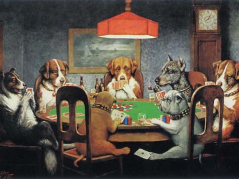 Cuadro famoso perros jugando poker